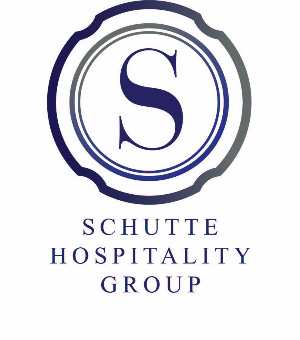 Schrute Hospitality Group logo in blue font