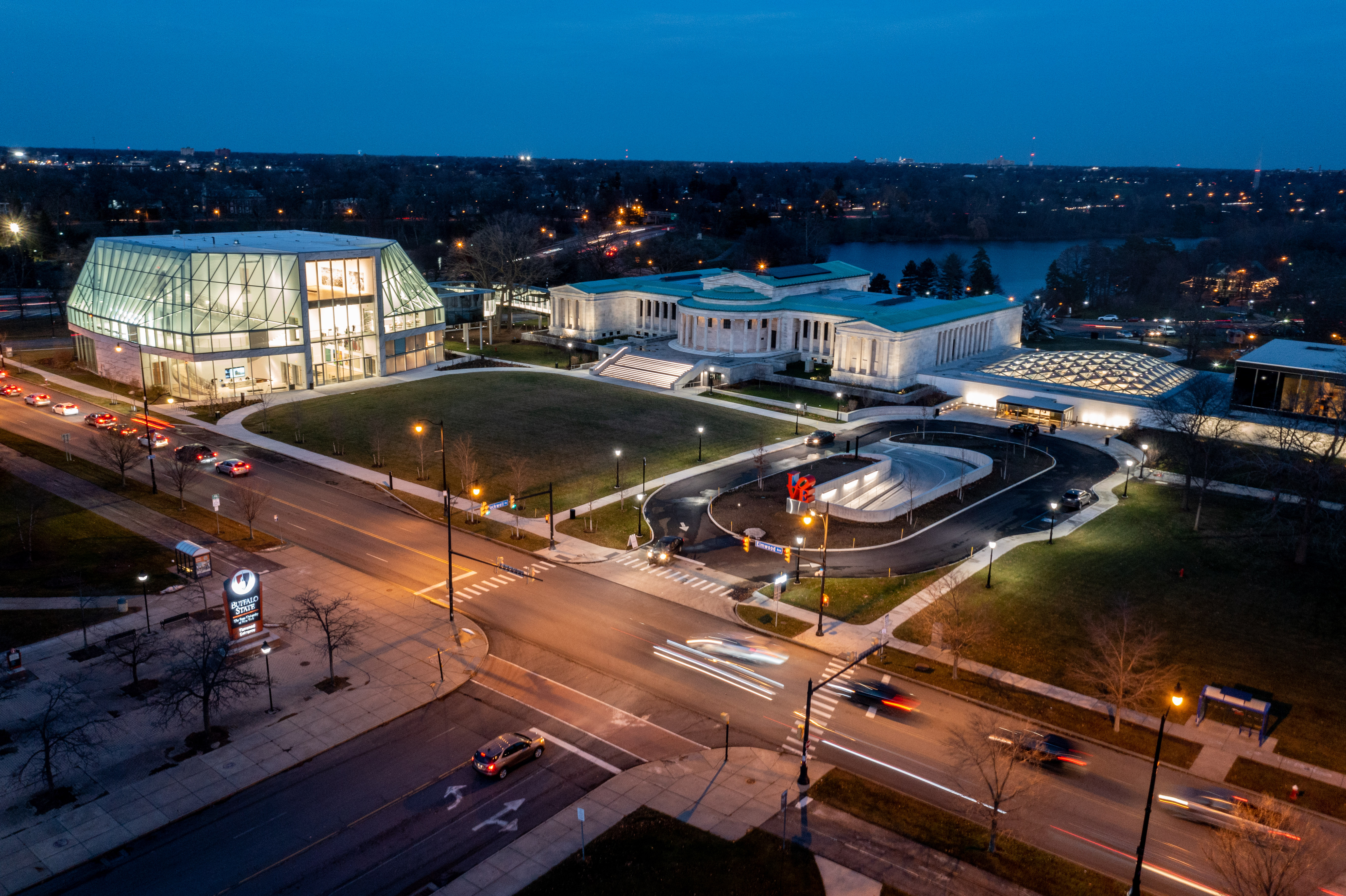 Aerial photo of the museum's campus