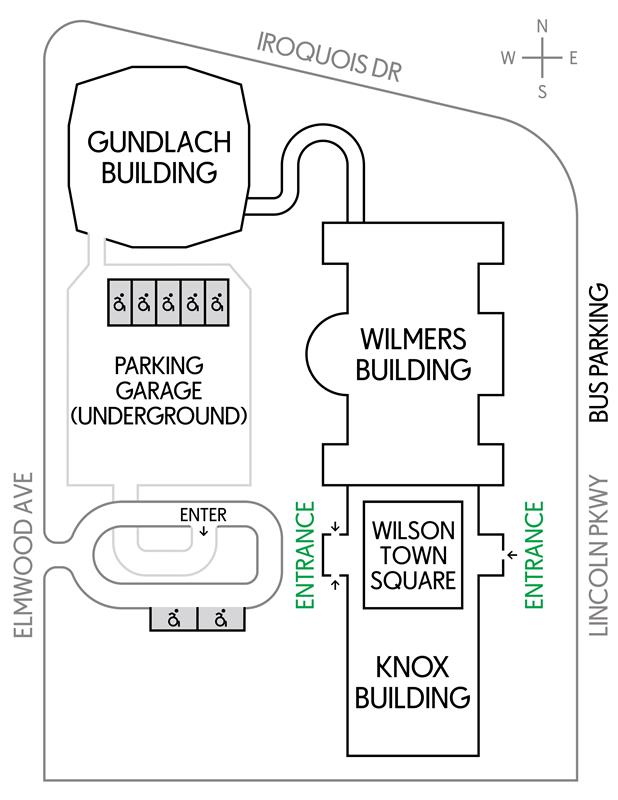 Buffalo AKG Art Museum campus map