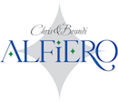 Chris and Brandi Alfiero logo in grey and blue font