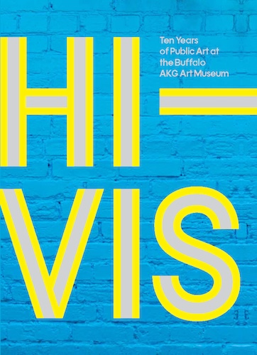 A vibrant blue book cover with "HI-VIS" written in neon yellow and silver striped font