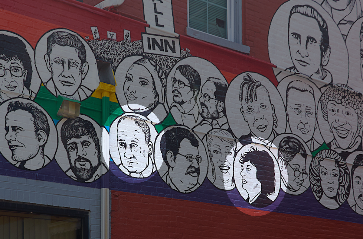 Detail of Stonewall Nation mural highlighting two faces