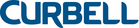 Logo stating "Curbell" in blue font