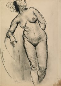 Standing Nude (Leaning on Right Arm)