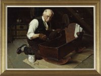 Grandpa's Gift (Grandfather Varnishing the Cradle)