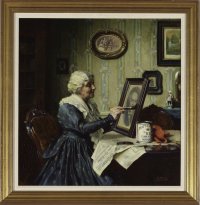 My Favorite Picture (Elderly Woman Varnishing Picture Frame)
