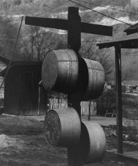 Untitled (Wash buckets and "cross") from the series Appalachia, 1962-1987