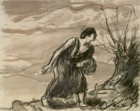 Woman Gathering Sticks