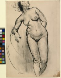 Standing Nude (Leaning on Right Arm)