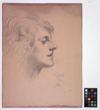 [profile sketch of a woman]P