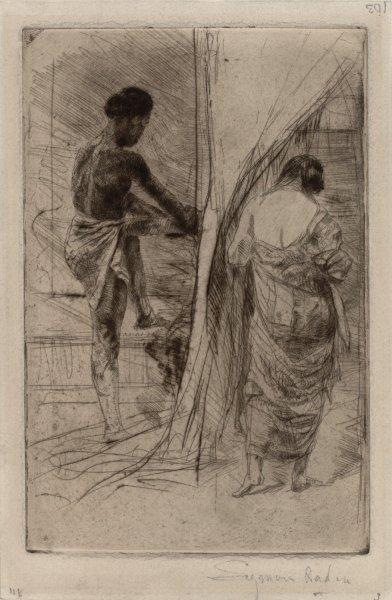 The Turkish Bath - with two figures