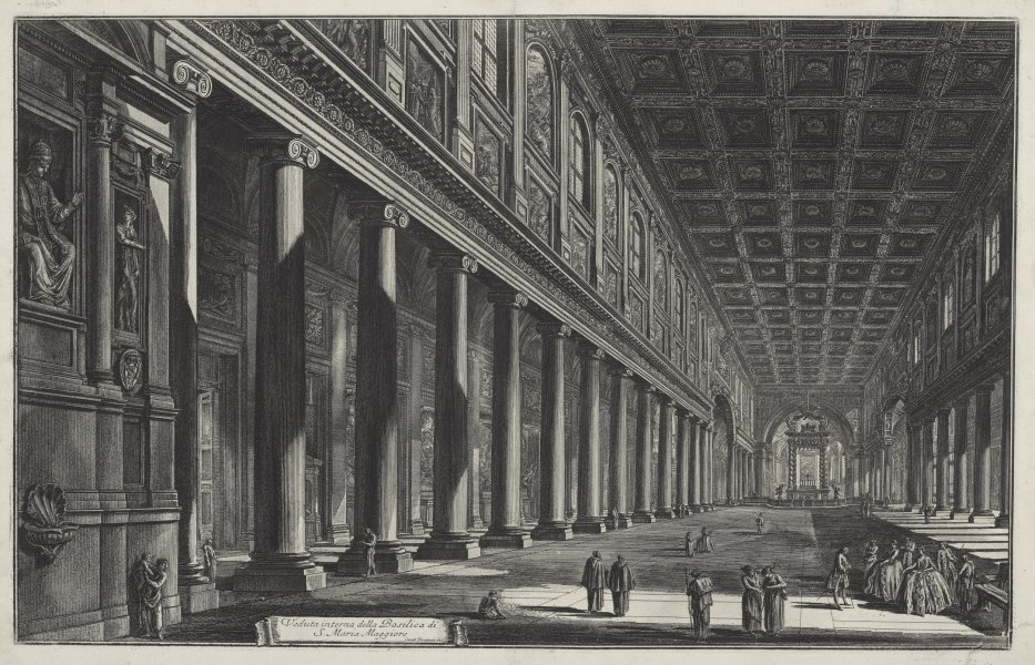 Veduta interna della Basilica di S. Maria Maggiore (Interior View of the Basilica of Santa Maria Maggiore) from the series Vedute di Roma (Views of Rome)