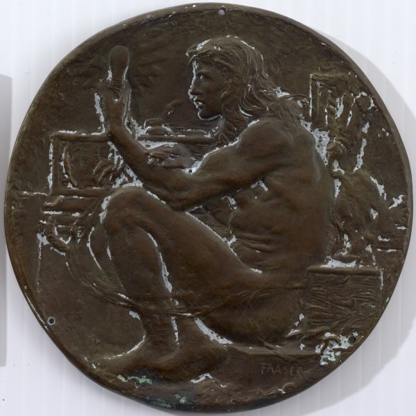 Sketch cast of a Medal Honoring Edison