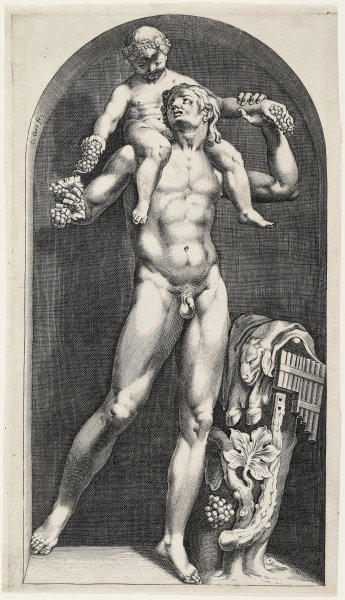 Two Figures (Cupid and Bacchus?)
