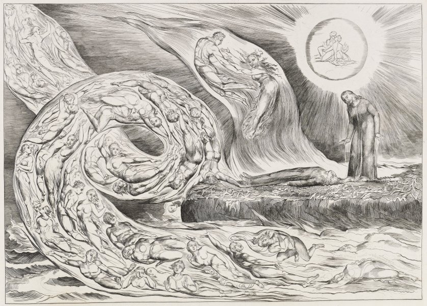 The Circle of the Lustful: Paolo and Francesca. Inferno, canto V from the series Illustrations to Dante's Divine Comedy