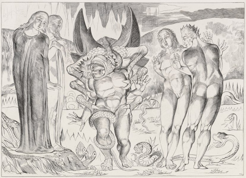 The Circle of the Thieves: Agnolo Brunelleschi Attacked by a Six-Footed Serpent. Inferno, canto XXV. from the series Illustrations to Dante's Divine Comedy