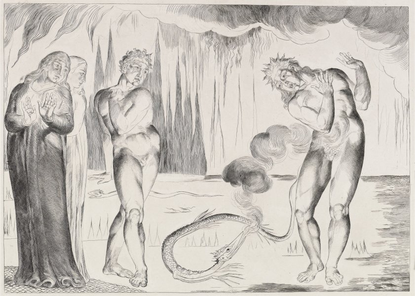 The Circle of the Thieves: Buoso Donati Attacked by the Serpent. Inferno, canto XXV. from the series Illustrations to Dante's Divine Comedy