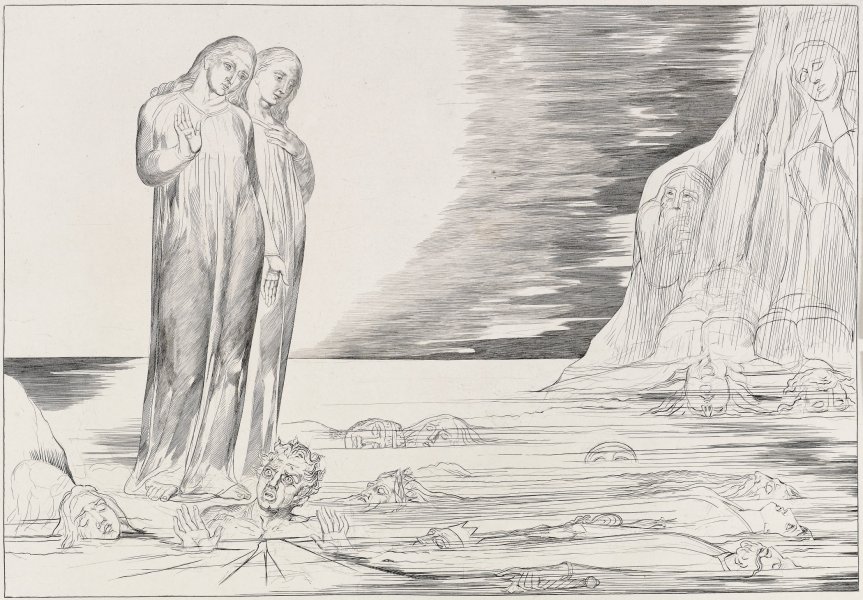 The Circle of the Traitors: Dante's Foot striking Bocca degli Abbate. Inferno, canto XXXII. from the series Illustrations to Dante's Divine Comedy