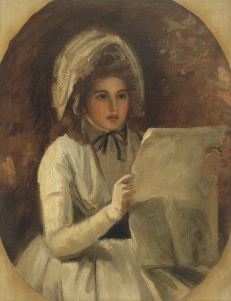 Lady Hamilton as "Serena" Reading a Newspaper