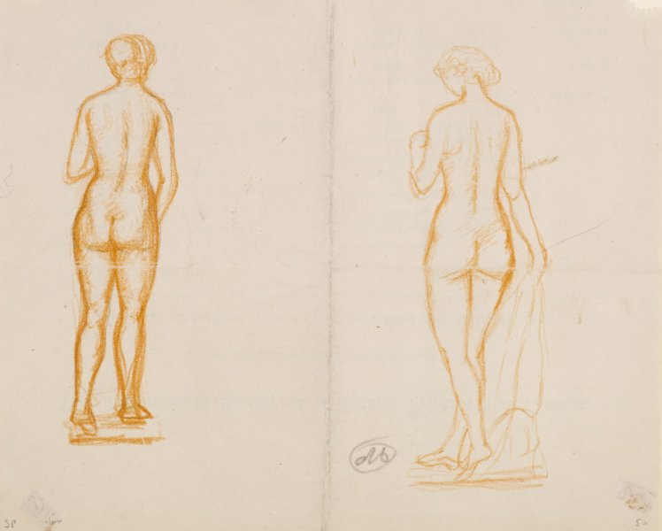 Two Nude Figures Standing