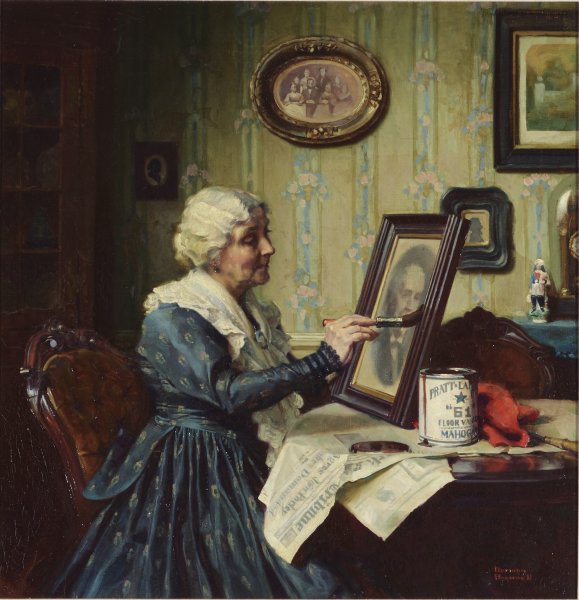 My Favorite Picture (Elderly Woman Varnishing Picture Frame)