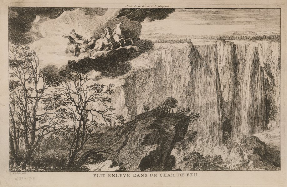 Falls of Niagara River-Elijah Ascending to Heaven in Fiery Chariot