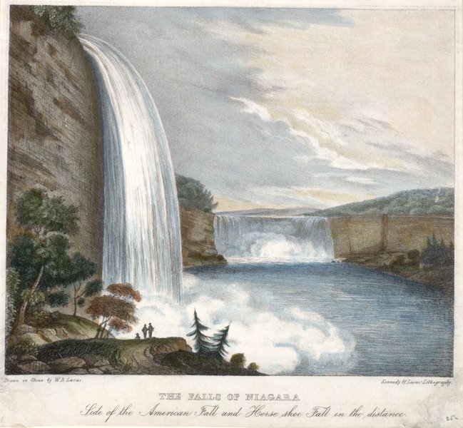 The Falls of Niagara-Side of the American, Horse Shoe Fall in Distance