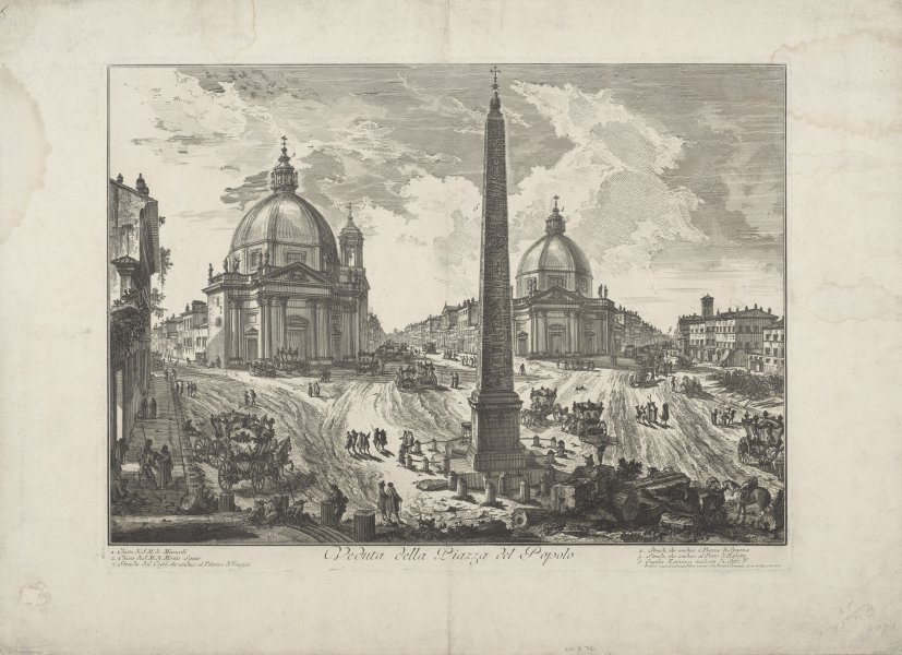 Veduta della Piazza del Popolo (View of the Piazza del Popolo) from the series Vedute di Roma (Views of Rome)