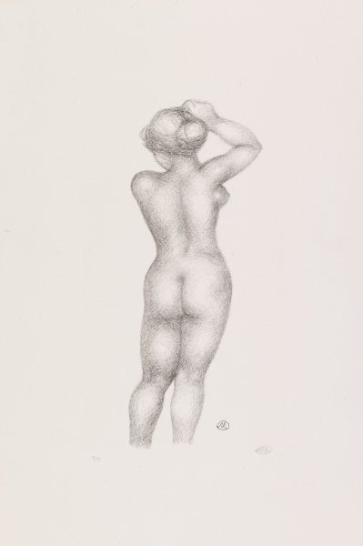 Standing Nude Arranging Hair From Back (version 1) from the portfolio Aristide Maillol: Sculpture and Lithography