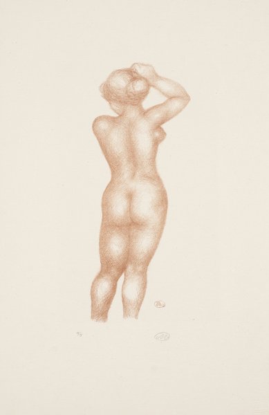 Standing Nude Arranging Hair from the Back (version 2) from the portfolio Aristide Maillol: Sculpture and Lithography