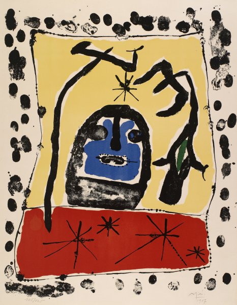 Joan Miró - Femme et oiseau dans la nuit Canvas & Poster