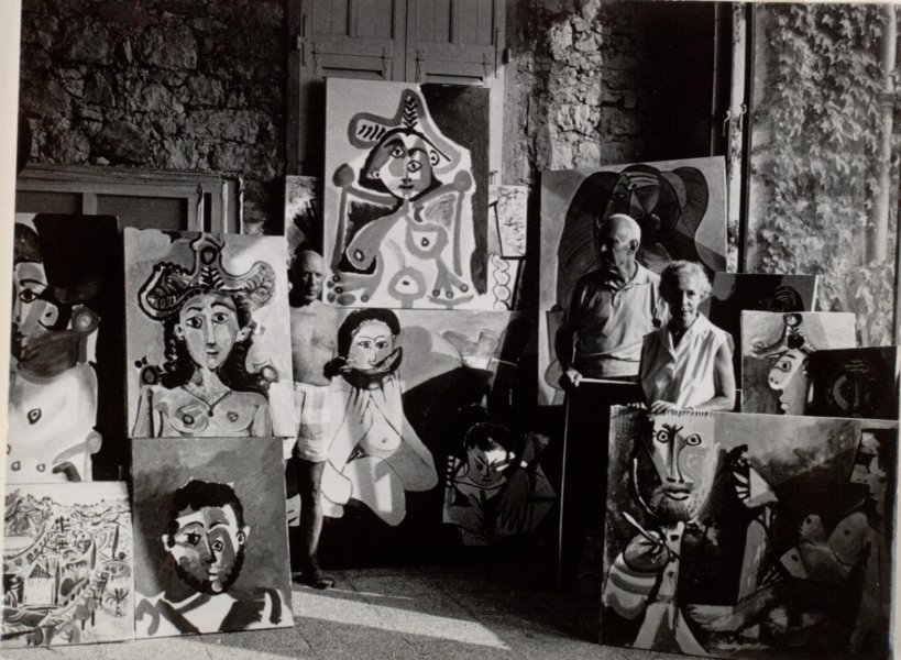 Picasso in His Studio with Sam and Jane Kootz