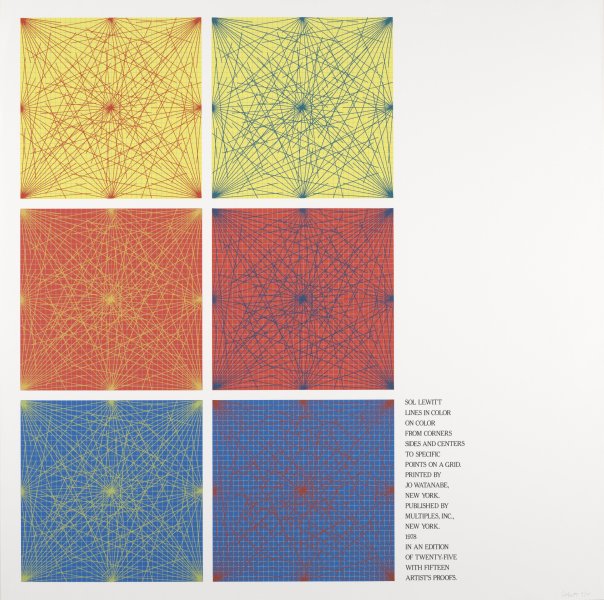 Untitled (cover print) from the portfolio Lines in Color on Color from Corners, Sides and Center to Specific Points on a Grid