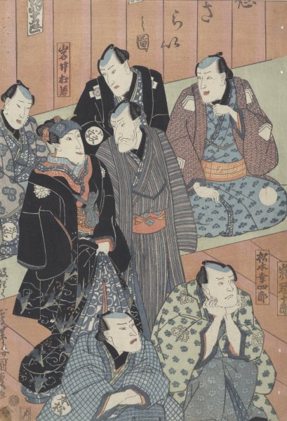 海の中を潜る人　額縁入り　絵画　by M.Onishi Nishijin-ori 