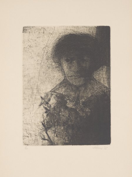 Illustration for the poem "Child Above a Flower" from the portfolio Encounters