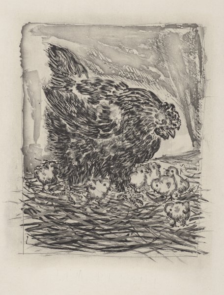La Mère poule (The Mother Hen) from the portfolio Illustrations for Histoire Naturelle by Buffon
