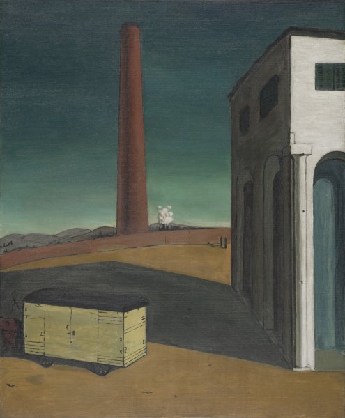 Vintage 1959 Chirico “The Anguish of Departure” Art Print Vintage 1959 Chirico “The Anguish of Departure” Art Print