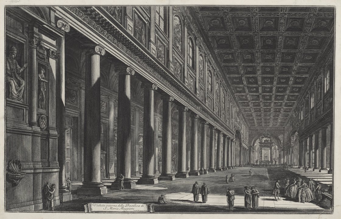 Veduta interna della Basilica di S. Maria Maggiore (Interior View of the Basilica of Santa Maria Maggiore) from the series Vedute di Roma (Views of Rome)