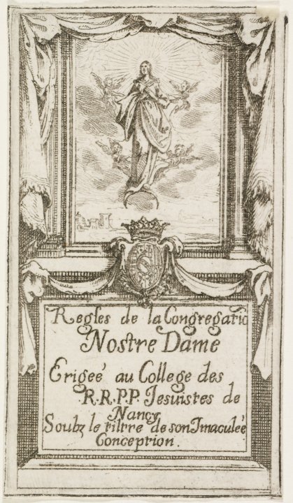 Title Page from Rules of the Congregation of Our Lady at the College of Jesuits of Nancy