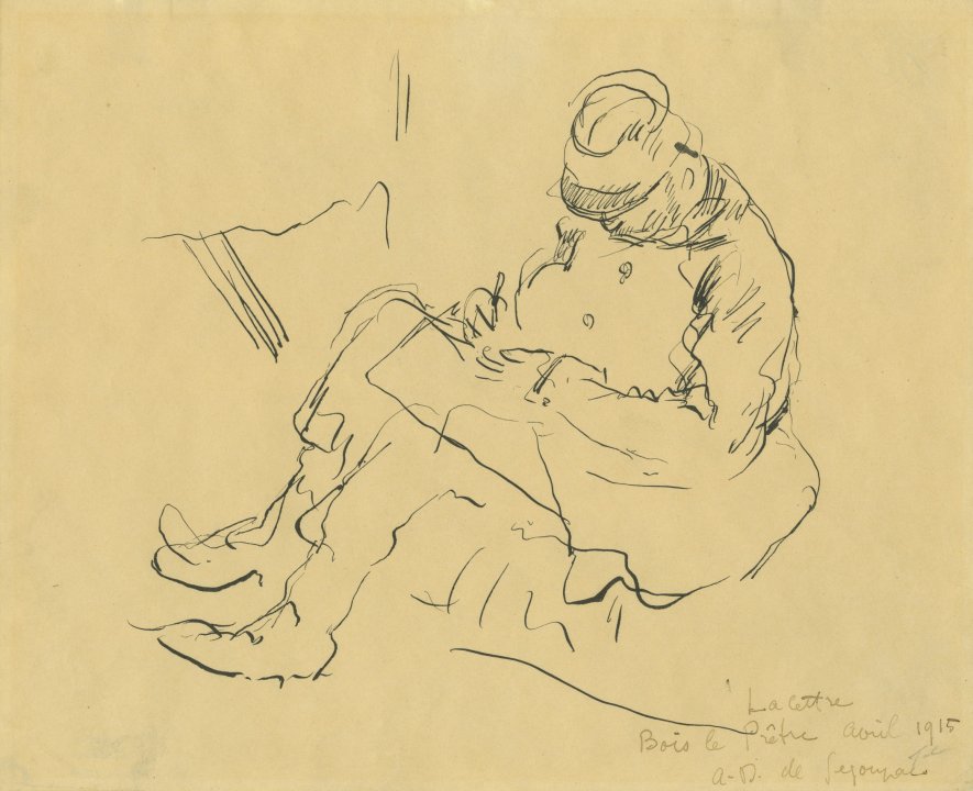 The Letter: Bois le Prêtre from the series Nine Drawings Made at the Front, World War I