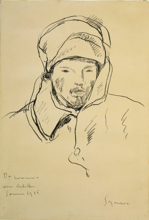 Un Artilleur from the series Nine Drawings Made at the Front, World War I