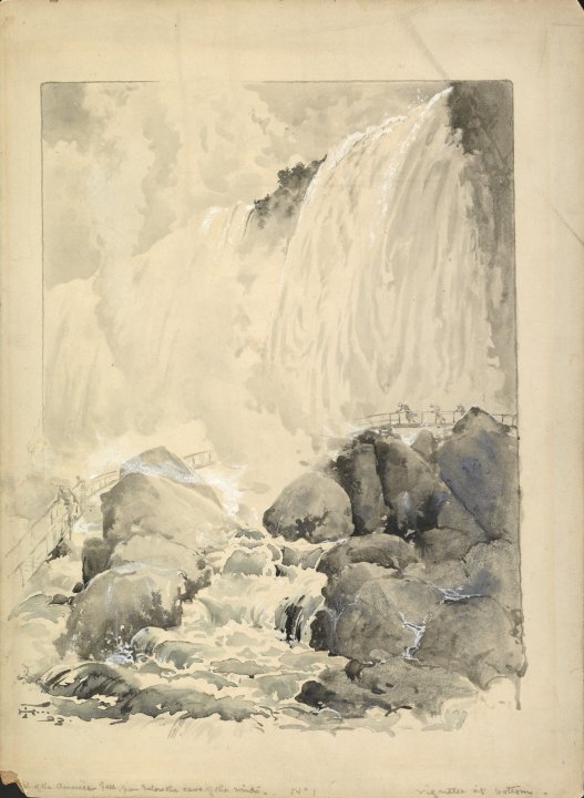 View of the American Falls, from below the Cave of the Winds