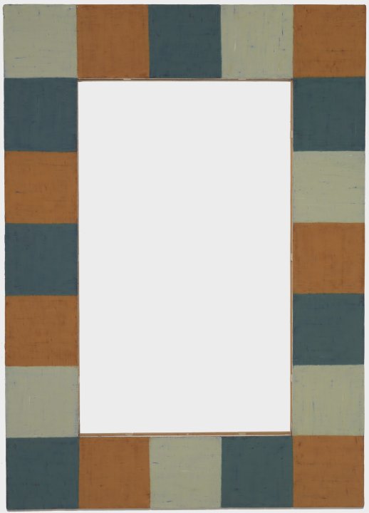 Two Grays and Orange Around an Empty Rectangle