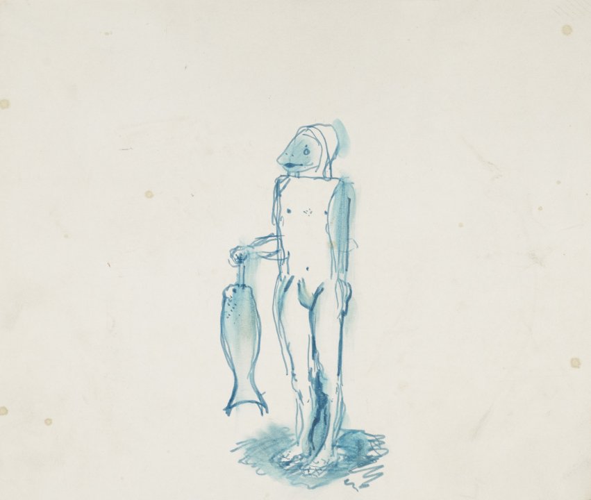 [Study for "The Fishman"]