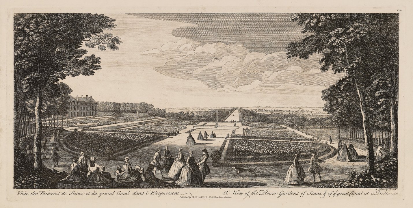 A View of the Flower Gardens of Seaux and of ye Great Canal at a Distance