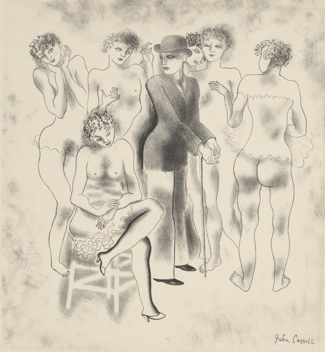 Man in Derby Surrounded by Six Nudes