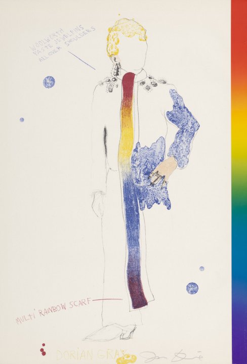 Dorian Gray with Rainbow Scarf from the book The Picture Of Dorian Gray