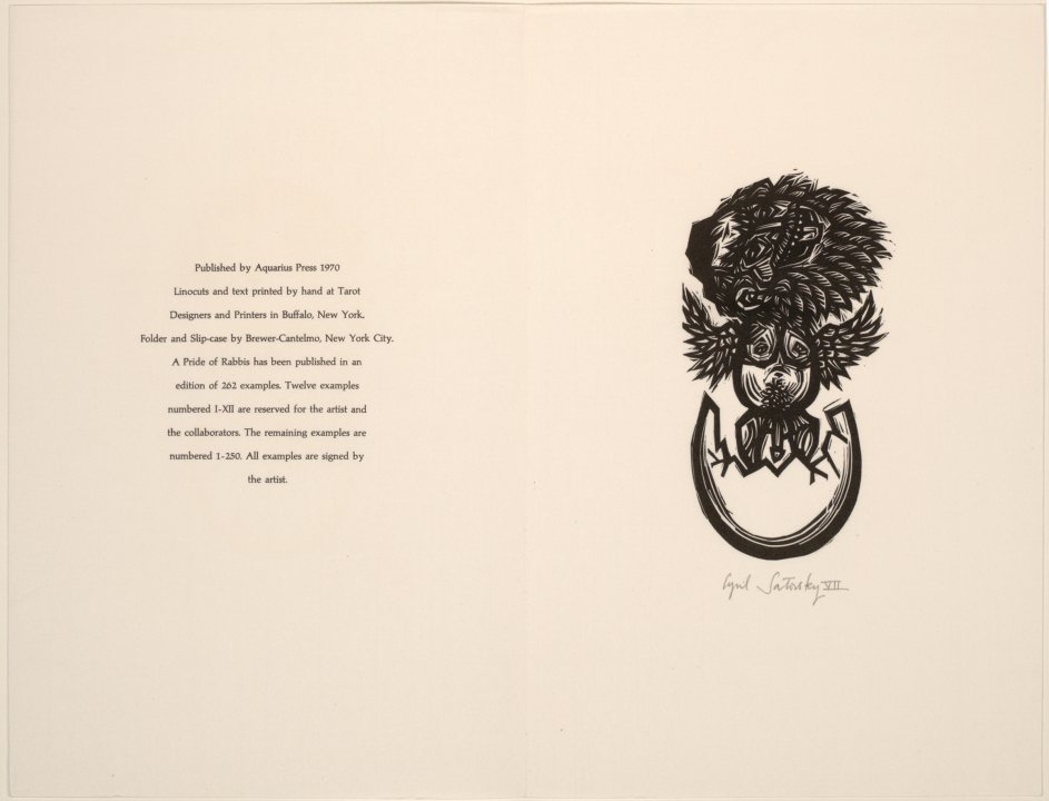 Colophon from the portfolio A Pride of Rabbis