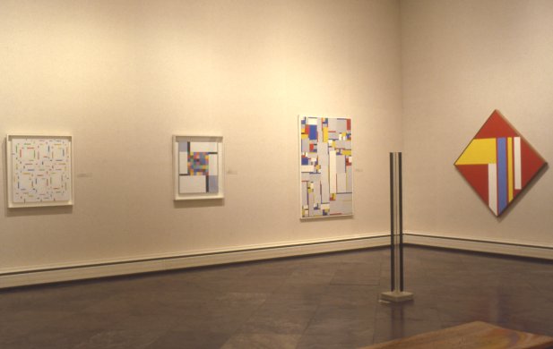 Installation view of American Abstract Artists: Works from the Permanent Collection