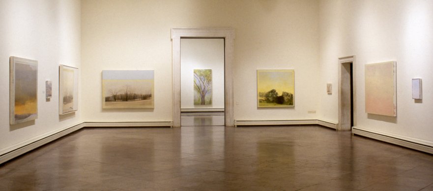 Installation view of The Paintings of Sylvia Plimack Mangold